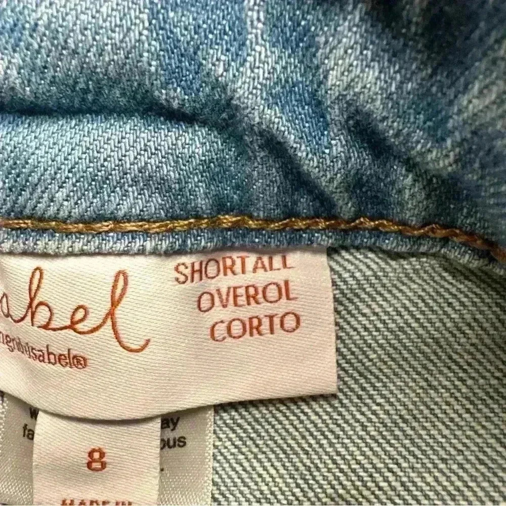 Shortall Maternity Jean Shorts Siz 8 Ingrid & Isabel Light Blue adjustable waist - Picture 13 of 16